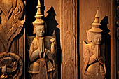 Myanmar - Mandalay, Shwe In Bin Kyaung a wonderful example of the Burmese unique teak architecture and wood-carving art. 